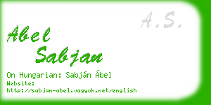 abel sabjan business card